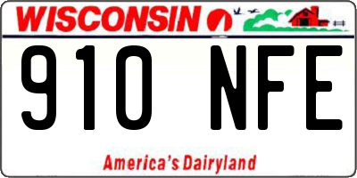 WI license plate 910NFE