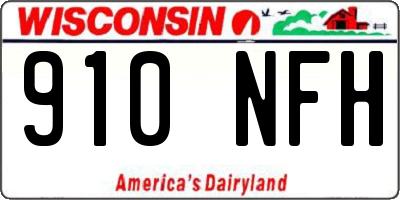 WI license plate 910NFH