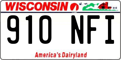 WI license plate 910NFI