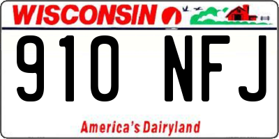 WI license plate 910NFJ