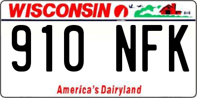 WI license plate 910NFK