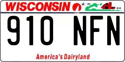 WI license plate 910NFN