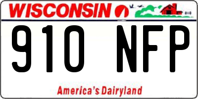 WI license plate 910NFP