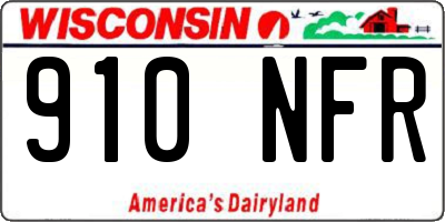 WI license plate 910NFR
