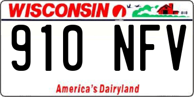 WI license plate 910NFV