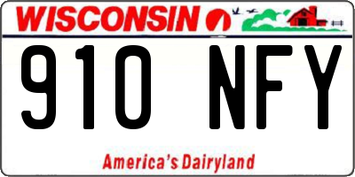 WI license plate 910NFY