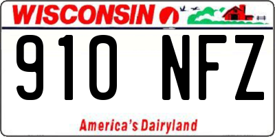 WI license plate 910NFZ