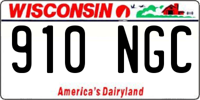 WI license plate 910NGC