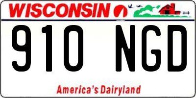 WI license plate 910NGD