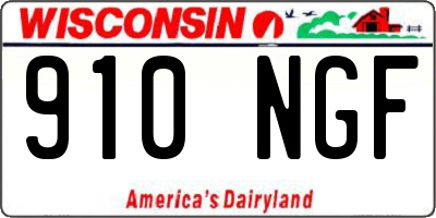 WI license plate 910NGF