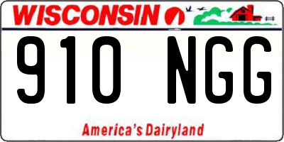 WI license plate 910NGG