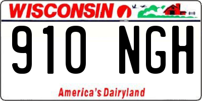 WI license plate 910NGH