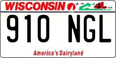 WI license plate 910NGL
