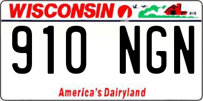 WI license plate 910NGN
