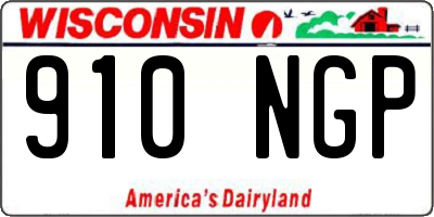 WI license plate 910NGP