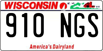 WI license plate 910NGS