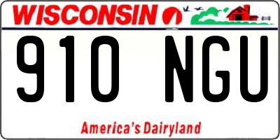 WI license plate 910NGU