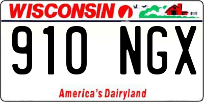 WI license plate 910NGX