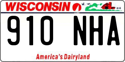 WI license plate 910NHA
