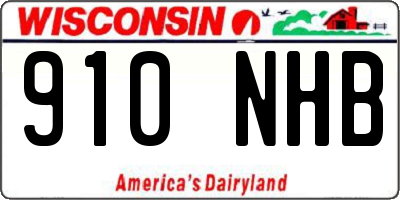 WI license plate 910NHB