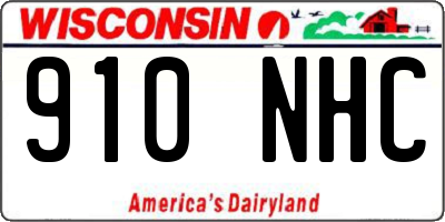 WI license plate 910NHC