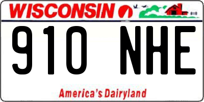 WI license plate 910NHE