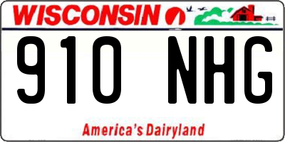 WI license plate 910NHG