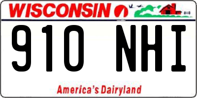 WI license plate 910NHI