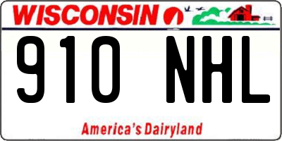 WI license plate 910NHL