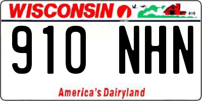 WI license plate 910NHN