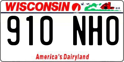 WI license plate 910NHO