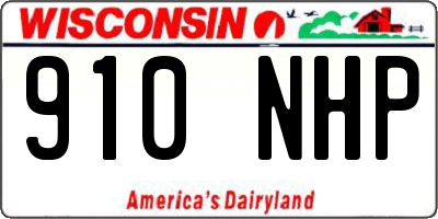 WI license plate 910NHP