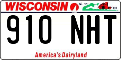 WI license plate 910NHT
