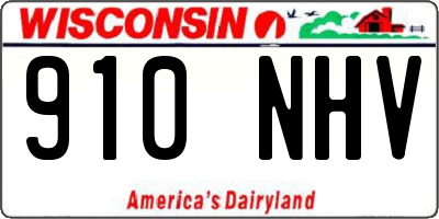 WI license plate 910NHV