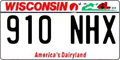 WI license plate 910NHX
