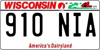 WI license plate 910NIA