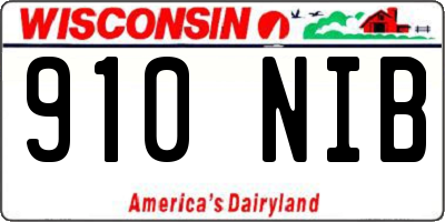 WI license plate 910NIB