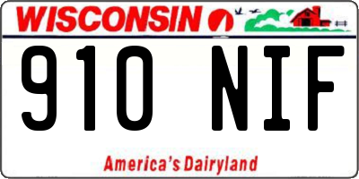 WI license plate 910NIF