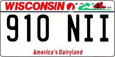 WI license plate 910NII