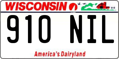 WI license plate 910NIL