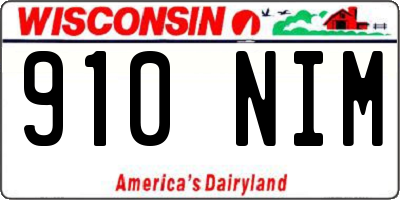 WI license plate 910NIM