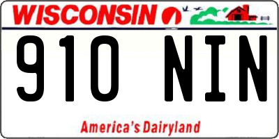 WI license plate 910NIN