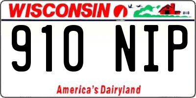 WI license plate 910NIP