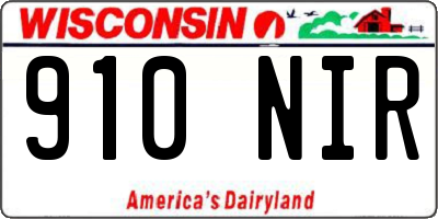 WI license plate 910NIR