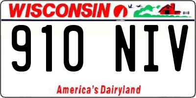 WI license plate 910NIV