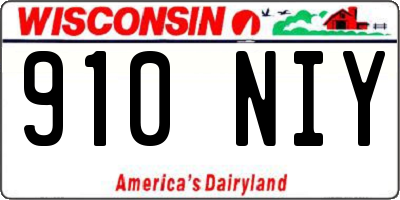 WI license plate 910NIY