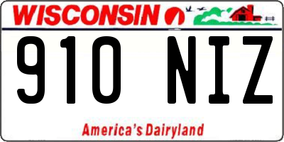 WI license plate 910NIZ