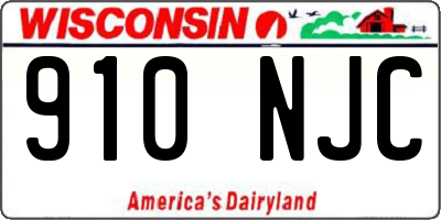 WI license plate 910NJC