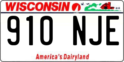 WI license plate 910NJE