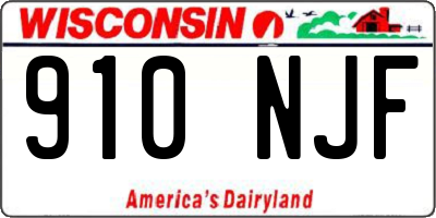 WI license plate 910NJF